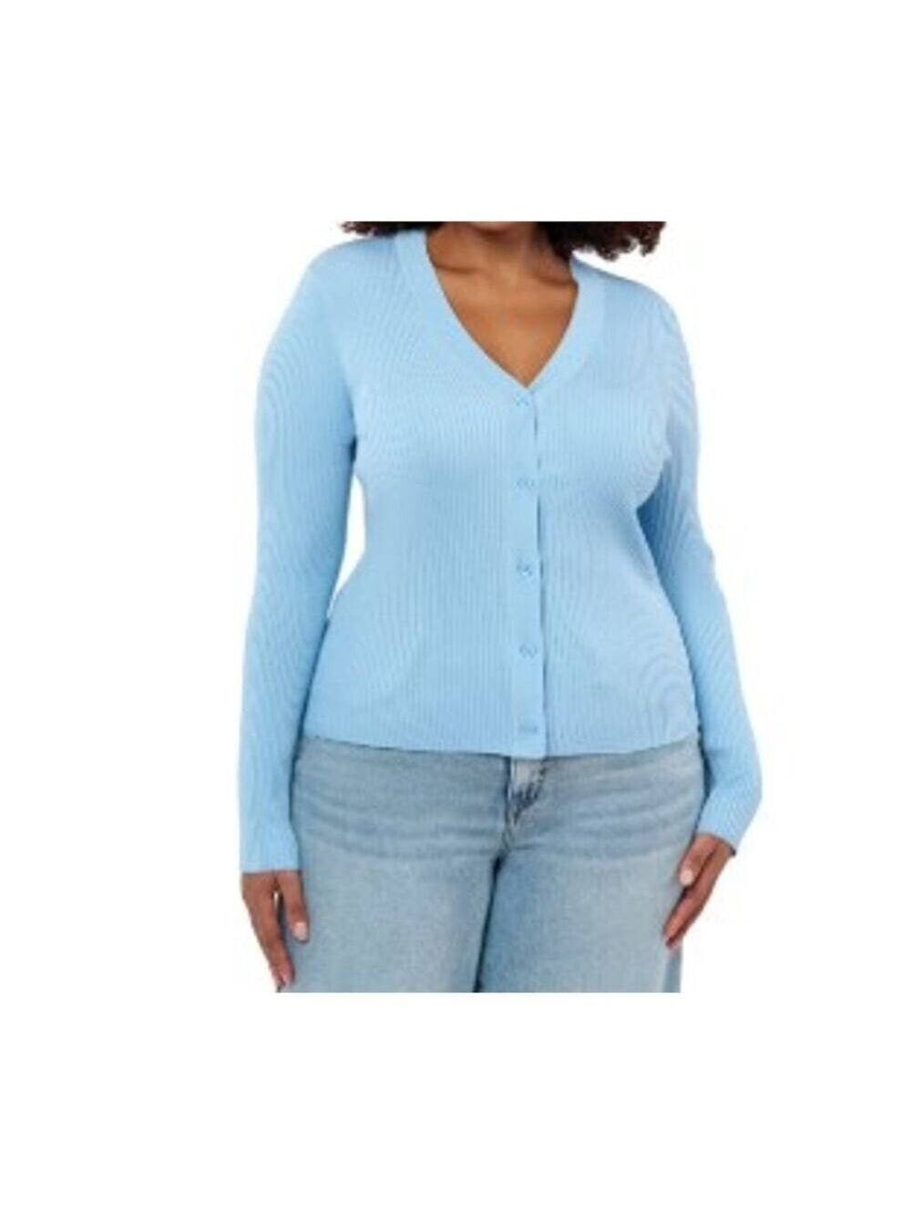 Edited by Remi Bader Women's Cardigan Light Blue Size XL